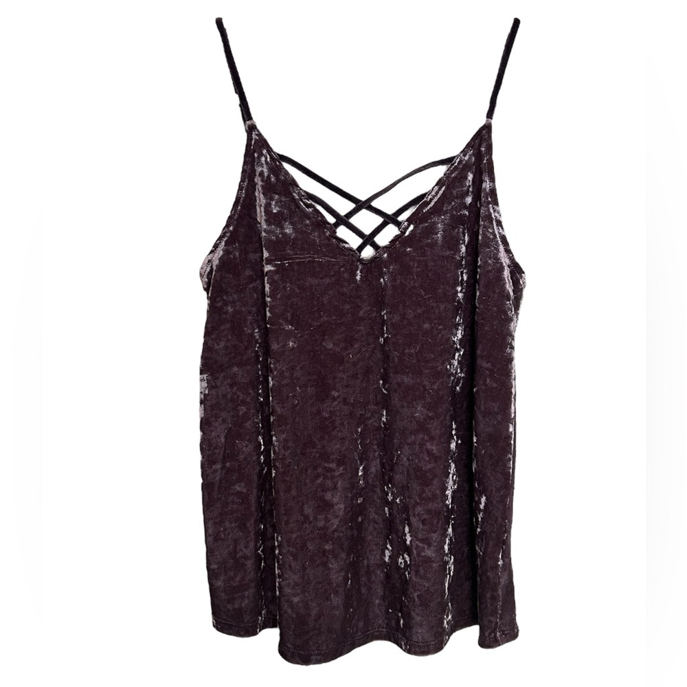 American Eagle Outfitters Velvet Purple Crushed Strappy Tank Size XS